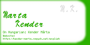 marta kender business card